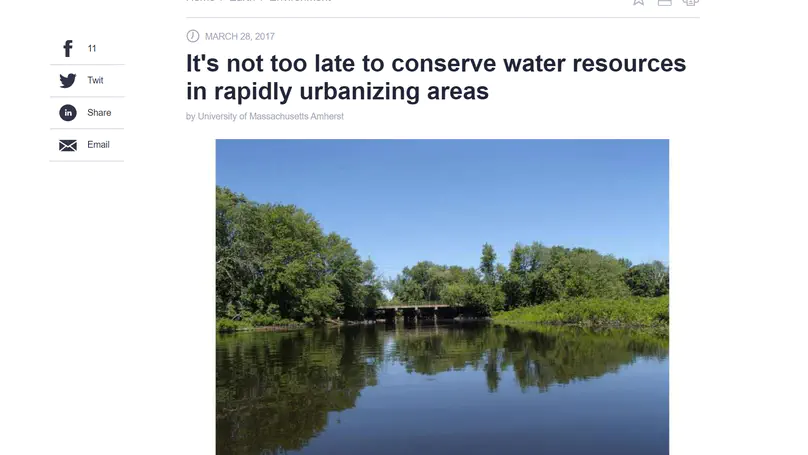 It is Not Too Late to Conserve Water Resources in Rapidly Urbanizing Areas of Eastern Massachusetts